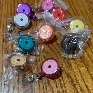 Colorful Retractable Badge Reels - Assorted Metallic Colors set of 10
